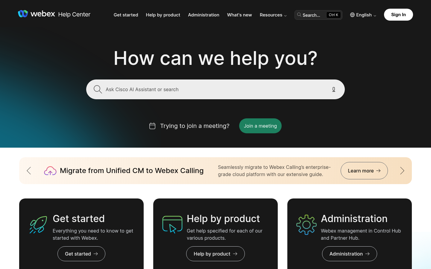 Cisco Webex Help Center